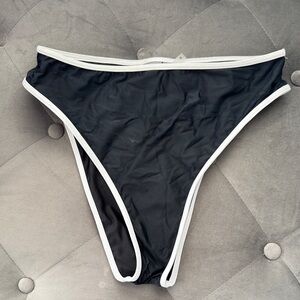 Lulus Black Bikini Bottom with White Trim Size Medium